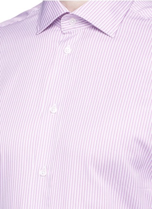 Detail View - Click To Enlarge - ARMANI COLLEZIONI - Slim fit stripe cotton shirt