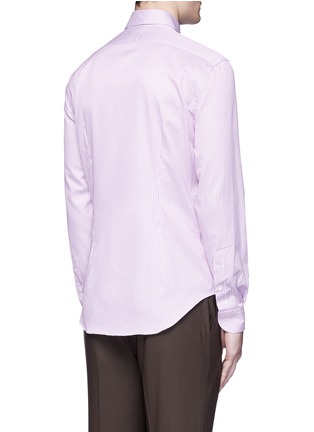 Back View - Click To Enlarge - ARMANI COLLEZIONI - Slim fit stripe cotton shirt
