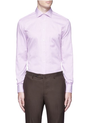 Main View - Click To Enlarge - ARMANI COLLEZIONI - Slim fit stripe cotton shirt