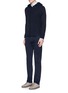 Figure View - Click To Enlarge - THEORY - 'Melker' waffle knit zip front sweater