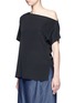 Front View - Click To Enlarge - TIBI - Silk one-shoulder top