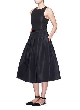 Figure View - Click To Enlarge - TIBI - Pleat front silk faille flare midi skirt