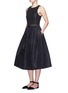 Figure View - Click To Enlarge - TIBI - Pleat front silk faille flare midi skirt
