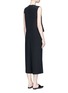 Back View - Click To Enlarge - TIBI - Ruffle waist silk V-neck jumpsuit