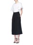 Figure View - Click To Enlarge - TIBI - Inverted pleat silk culottes