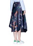 Back View - Click To Enlarge - CÉDRIC CHARLIER - Floral print tech fabric skirt