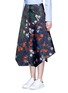 Front View - Click To Enlarge - CÉDRIC CHARLIER - Floral print tech fabric skirt