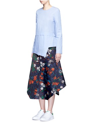 Figure View - Click To Enlarge - CÉDRIC CHARLIER - Floral print tech fabric skirt