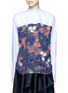Main View - Click To Enlarge - CÉDRIC CHARLIER - Floral print back poplin shirt