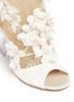 Detail View - Click To Enlarge - PAUL ANDREW - 'Bijoux' floral appliqué mesh satin sandals