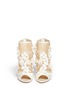 Front View - Click To Enlarge - PAUL ANDREW - 'Bijoux' floral appliqué mesh satin sandals