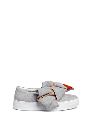 Main View - Click To Enlarge - JOSHUA SANDERS - 'Bicolour' oversize bow jersey skate slip-ons