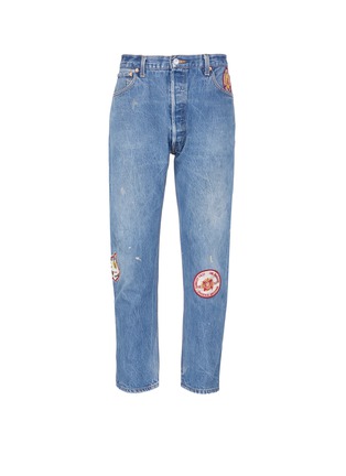 Main View - Click To Enlarge - RE/DONE - 'RE/PAIR RE/DONE' embroidered patch relaxed taper jeans
