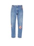 Main View - Click To Enlarge - RE/DONE - 'RE/PAIR RE/DONE' embroidered patch relaxed taper jeans