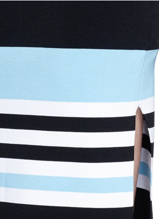 Detail View - Click To Enlarge - 72723 - Side split stripe knit pencil skirt