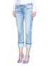 Front View - Click To Enlarge - 72877 - Roll cuff cropped jeans