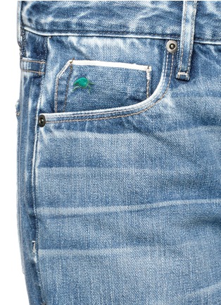 Detail View - Click To Enlarge - 72877 - Frayed cuff wide leg jeans