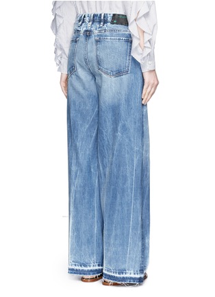 Back View - Click To Enlarge - 72877 - Frayed cuff wide leg jeans