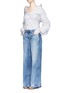 Figure View - Click To Enlarge - 72877 - Frayed cuff wide leg jeans