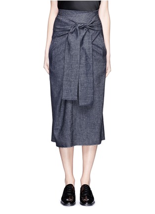 Main View - Click To Enlarge - ERIKA CAVALLINI - Wrap front denim skirt