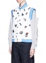Front View - Click To Enlarge - MIRA MIKATI - Cartoon icon patch sleeveless bomber jacket