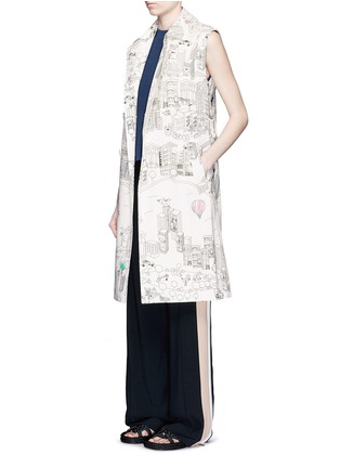 Figure View - Click To Enlarge - MIRA MIKATI - NY Colour Book' illustration print sleeveless trench coat