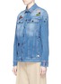Front View - Click To Enlarge - MIRA MIKATI - 'Icons' embroidery patch denim jacket