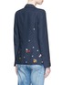 Back View - Click To Enlarge - MIRA MIKATI - Cartoon icon patch cotton-linen blazer