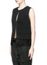 Front View - Click To Enlarge - VICTOR ALFARO - Ribbon floral appliqué chunky knit vest