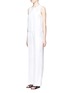 Front View - Click To Enlarge - VICTOR ALFARO - Slot seam wide leg jumpsuit