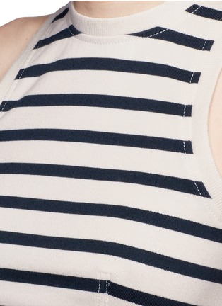 Detail View - Click To Enlarge - T BY ALEXANDER WANG - Stripe cotton jersey racerback cropped top