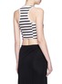 Back View - Click To Enlarge - T BY ALEXANDER WANG - Stripe cotton jersey racerback cropped top