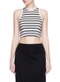 Main View - Click To Enlarge - T BY ALEXANDER WANG - Stripe cotton jersey racerback cropped top
