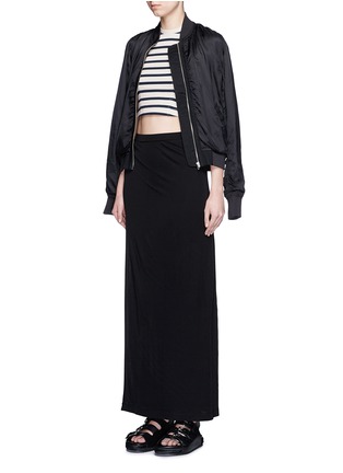 Figure View - Click To Enlarge - T BY ALEXANDER WANG - Stripe cotton jersey racerback cropped top