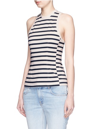 Front View - Click To Enlarge - T BY ALEXANDER WANG - Stripe cotton jersey racerback tank top