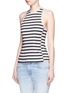 Front View - Click To Enlarge - T BY ALEXANDER WANG - Stripe cotton jersey racerback tank top