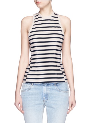 Main View - Click To Enlarge - T BY ALEXANDER WANG - Stripe cotton jersey racerback tank top
