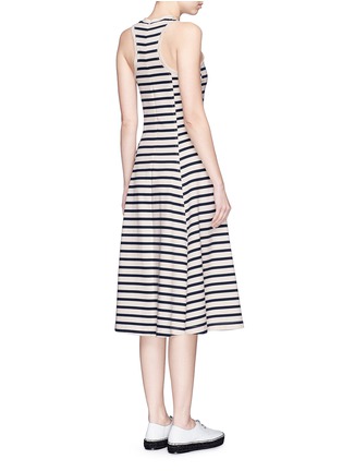 Back View - Click To Enlarge - T BY ALEXANDER WANG - Stripe cotton jersey racerback dress