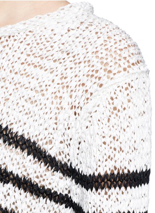 Detail View - Click To Enlarge - T BY ALEXANDER WANG - Stripe ribbon knit top