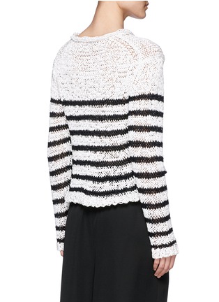 Back View - Click To Enlarge - T BY ALEXANDER WANG - Stripe ribbon knit top