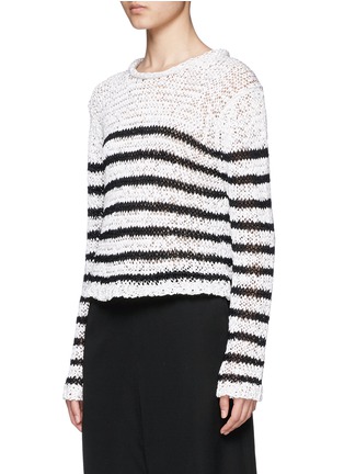 Front View - Click To Enlarge - T BY ALEXANDER WANG - Stripe ribbon knit top