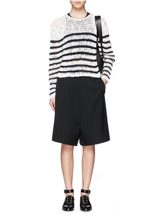 Figure View - Click To Enlarge - T BY ALEXANDER WANG - Stripe ribbon knit top