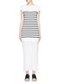 Main View - Click To Enlarge - T BY ALEXANDER WANG - Crepe skirt stripe knit combo dress