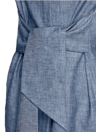 Detail View - Click To Enlarge - MSGM - Wrap front chambray tunic top