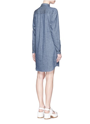 Back View - Click To Enlarge - MSGM - Wrap front chambray tunic top