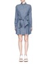 Main View - Click To Enlarge - MSGM - Wrap front chambray tunic top