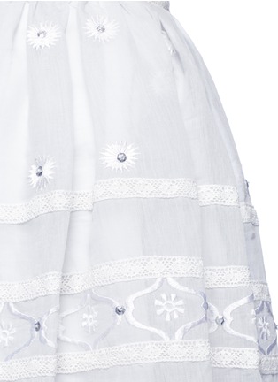 Detail View - Click To Enlarge - 68244 - 'Lizette' lace trim floral embroidery organdy skirt