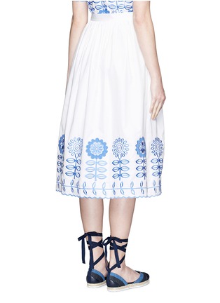Back View - Click To Enlarge - 68244 - 'Gilda' floral embroidery poplin skirt