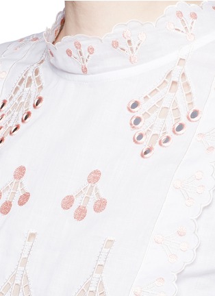 Detail View - Click To Enlarge - 68244 - 'Hika' mirror leaf embroidery blouse