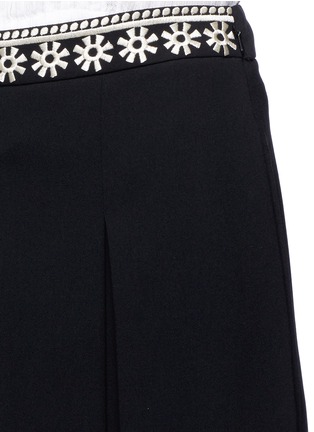 Detail View - Click To Enlarge - 68244 - 'Lettie' floral embroidery cropped wide leg pants